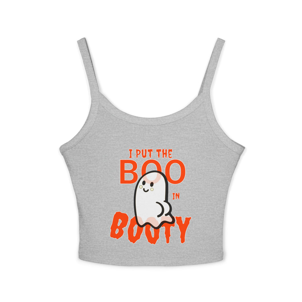 Halloween Ghost Spaghetti Strap Tank Top, Cute Spooky Top, Women's Casual Wear, Boo in Booty Tank, Fun Halloween Outfit, Halloween [...]