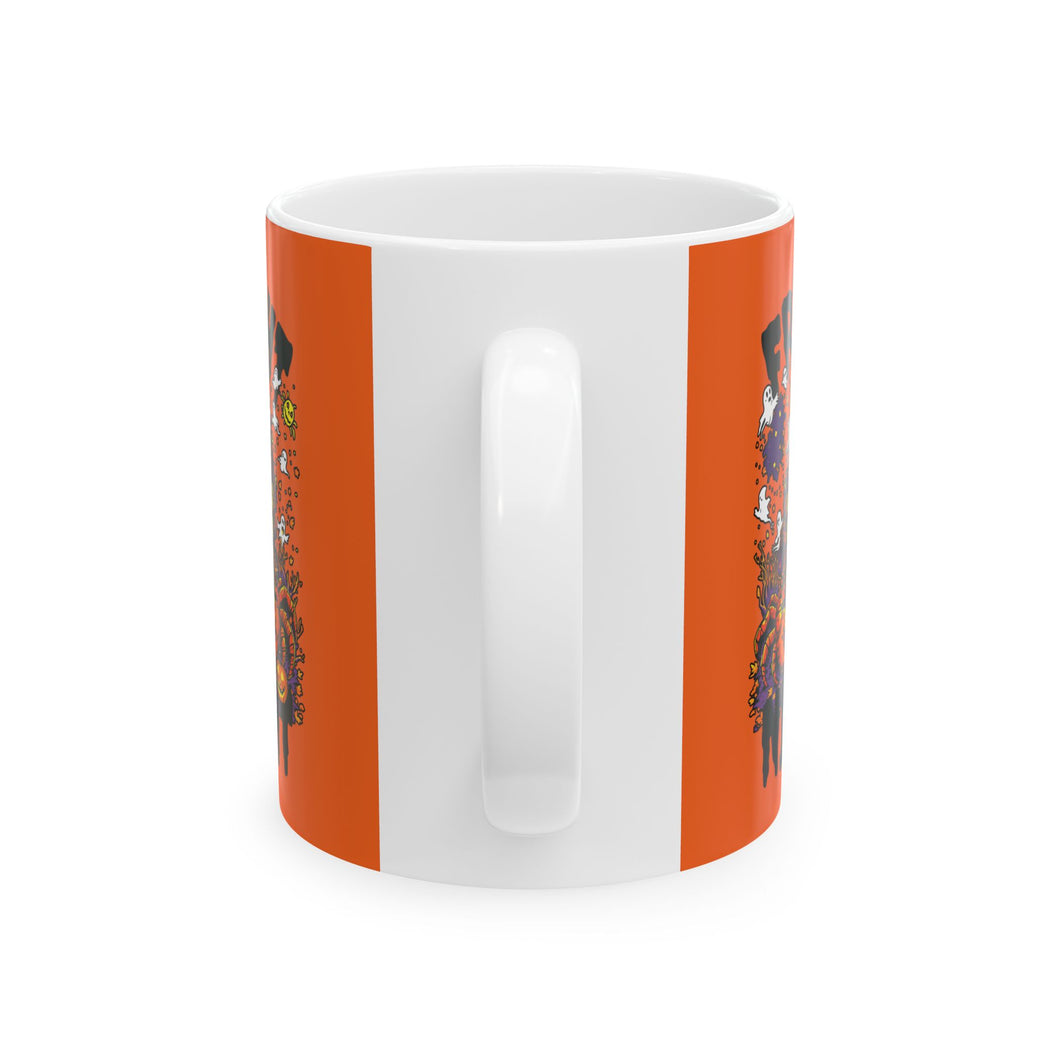 Vibrant Floral Ceramic Mug - Perfect for Coffee Lovers, Unique Halloween Gift Idea, Decorative Drinkware, Mug for Tea, Seasonal Celebration