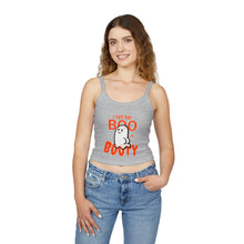 Load image into Gallery viewer, Halloween Ghost Spaghetti Strap Tank Top, Cute Spooky Top, Women&#39;s Casual Wear, Boo in Booty Tank, Fun Halloween Outfit, Halloween [...]
