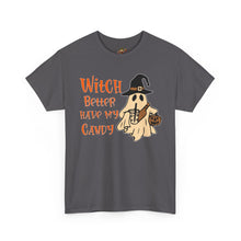 Load image into Gallery viewer, Witch Better Have My Candy Tee - Halloween Shirt, Unisex Graphic Tee, Ghost Design T-Shirt, Spooky Vibes Apparel, Trick or Treat Gift
