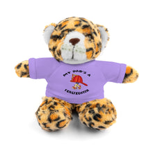 Load image into Gallery viewer, Gift for Infants a Stuffed Animals with Tee My Dad&#39;s A Firefighter
