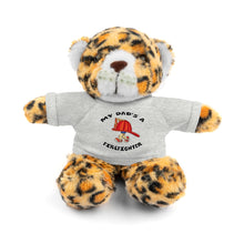 Load image into Gallery viewer, Gift for Infants a Stuffed Animals with Tee My Dad&#39;s A Firefighter
