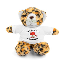 Load image into Gallery viewer, Gift for Infants a Stuffed Animals with Tee My Dad&#39;s A Firefighter

